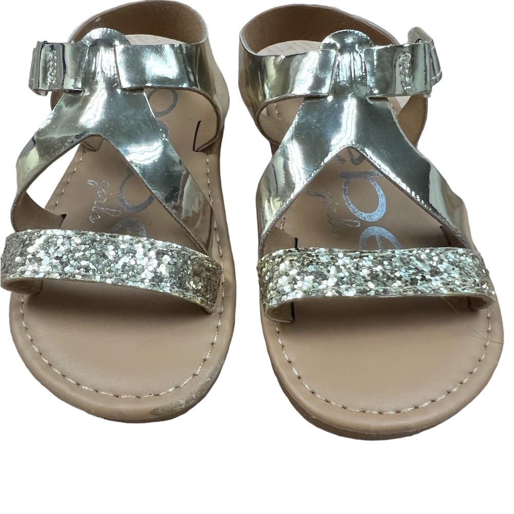 Used Girls’ Sandals – Strappy Patent Leatherette Glitter Sandals (Toddler)